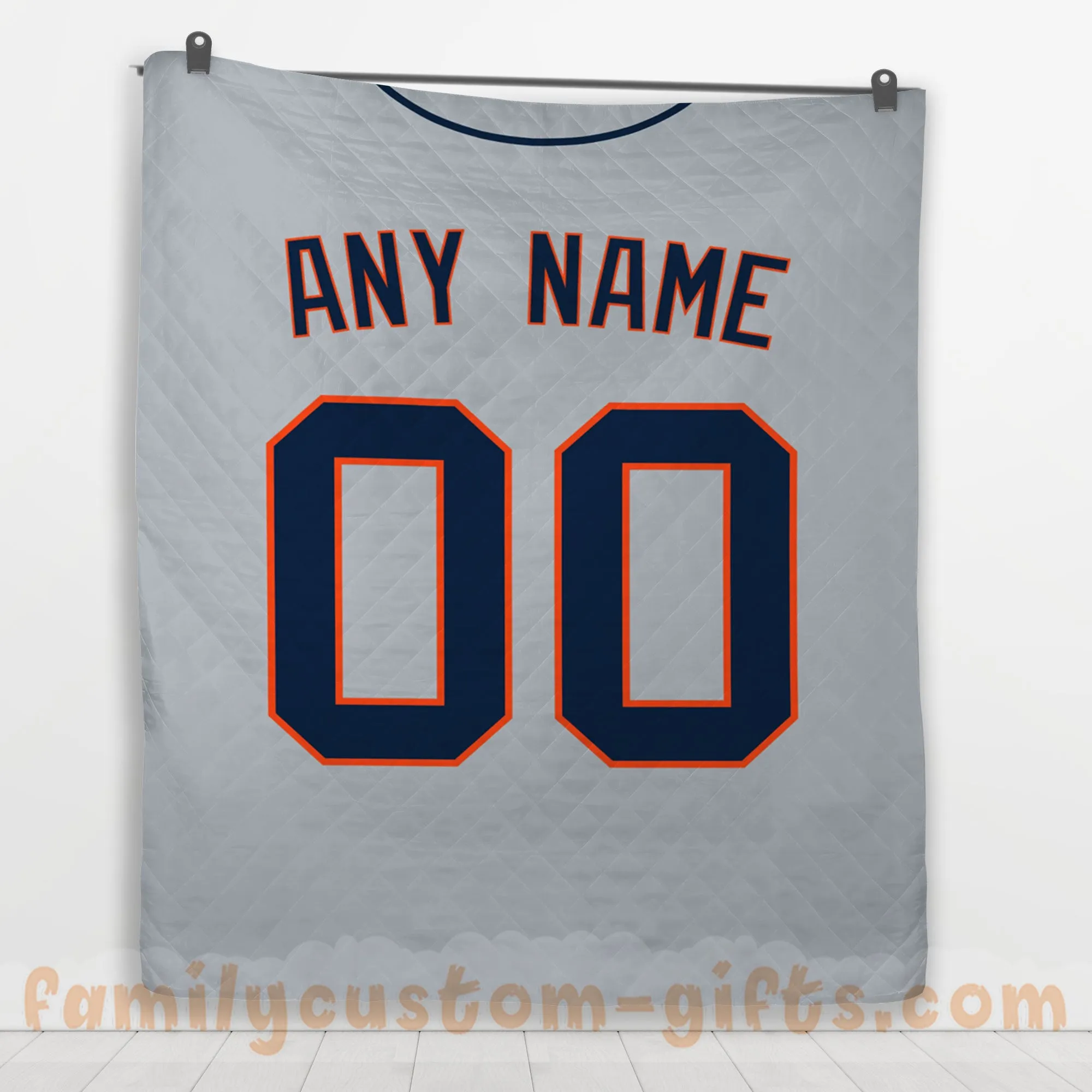 Custom Premium Quilt Blanket Detroit Jersey Baseball Personalized Quilt Gifts for Her & Him