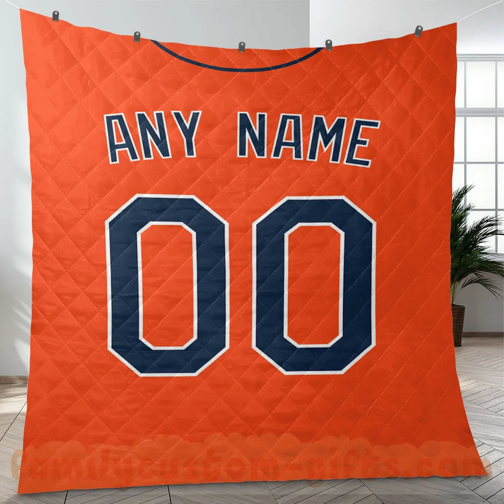 Custom Premium Quilt Blanket Detroit Jersey Baseball Personalized Quilt Gifts for Her & Him