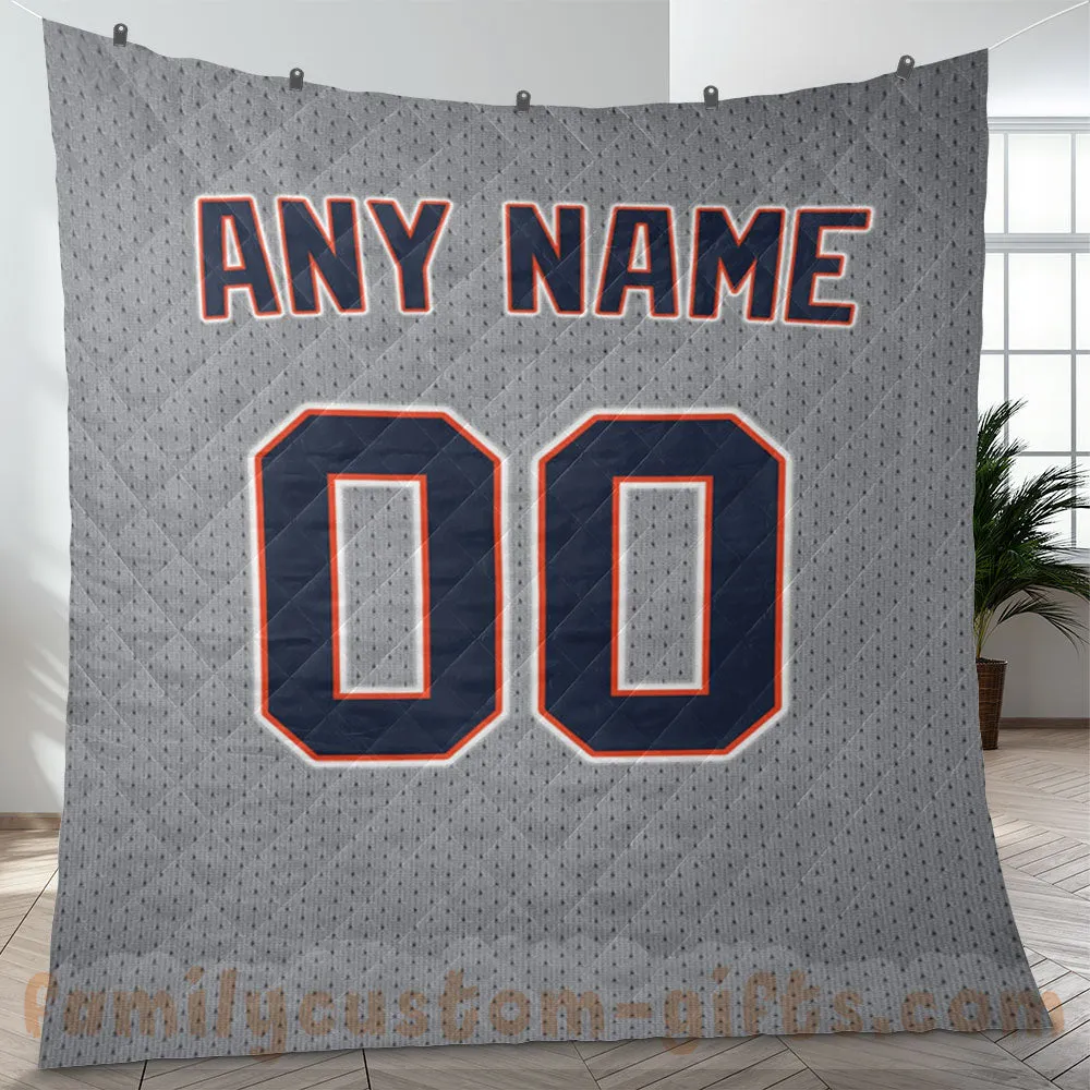Custom Premium Quilt Blanket Detroit Jersey Baseball Personalized Quilt Gifts for Her & Him