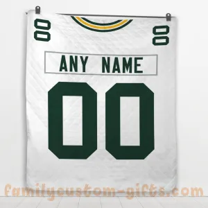 Custom Premium Quilt Blanket Green Bay Jersey American Football Personalized Quilt Gifts for Her & Him
