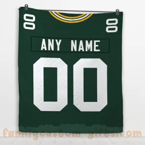 Custom Premium Quilt Blanket Green Bay Jersey American Football Personalized Quilt Gifts for Her & Him
