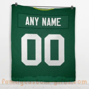 Custom Premium Quilt Blanket Green Bay Jersey American Football Personalized Quilt Gifts for Her & Him