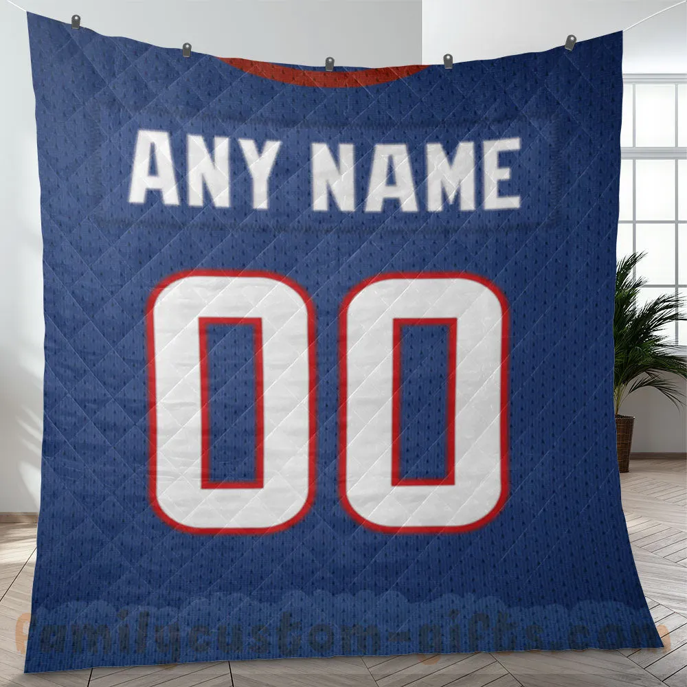 Custom Premium Quilt Blanket Houston Jersey American Football Personalized Quilt Gifts for Her & Him