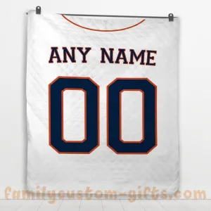 Custom Premium Quilt Blanket Houston Jersey Baseball Personalized Quilt Gifts for Her & Him