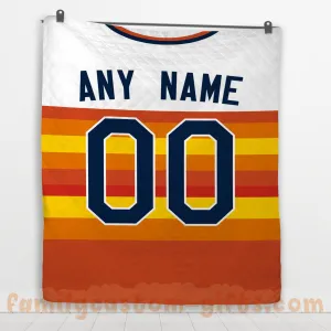 Custom Premium Quilt Blanket Houston Jersey Baseball Personalized Quilt Gifts for Her & Him