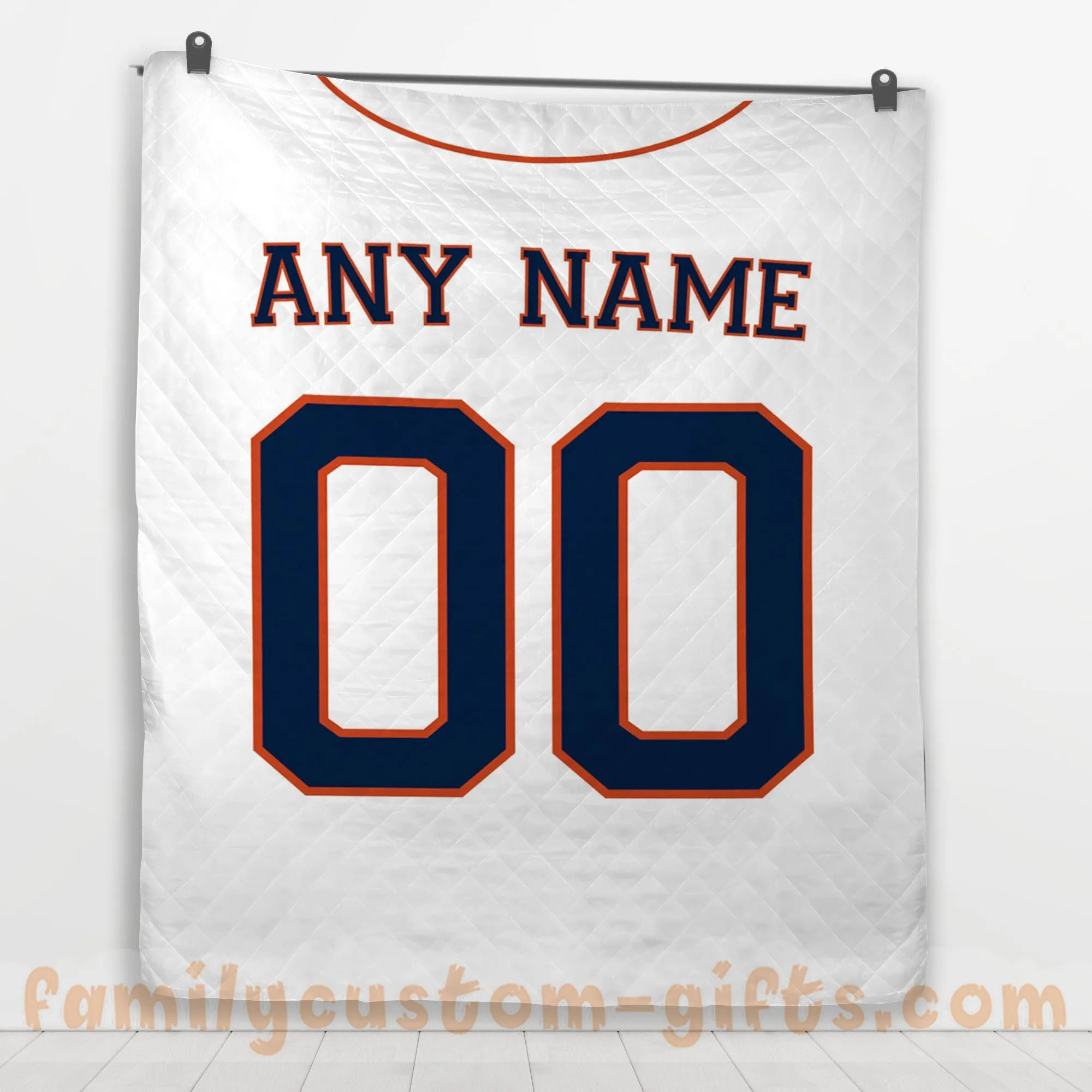 Custom Premium Quilt Blanket Houston Jersey Baseball Personalized Quilt Gifts for Her & Him