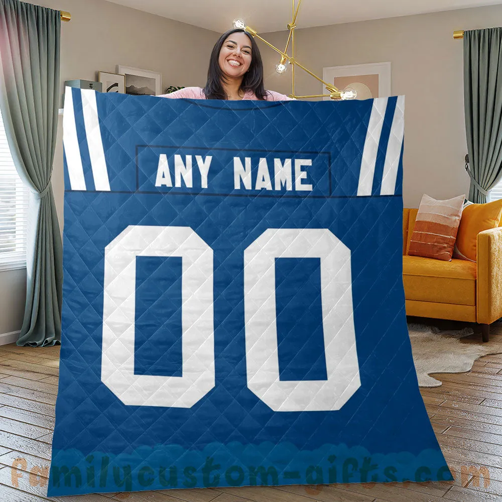 Custom Premium Quilt Blanket Indianapolis Jersey American Football Personalized Quilt Gifts for Her & Him