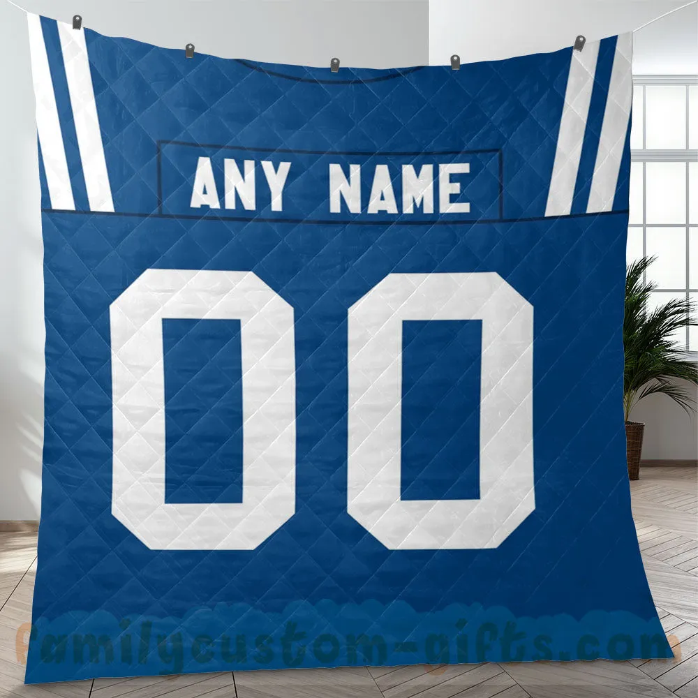 Custom Premium Quilt Blanket Indianapolis Jersey American Football Personalized Quilt Gifts for Her & Him