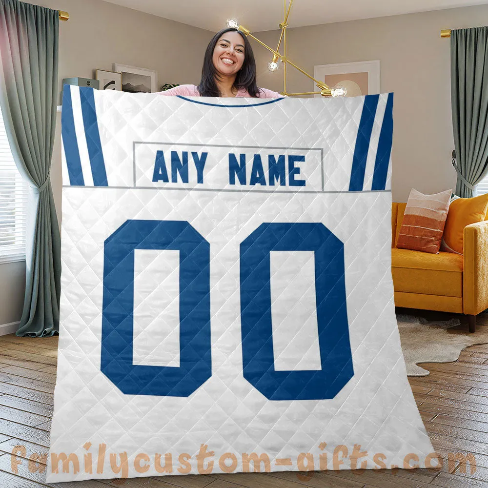 Custom Premium Quilt Blanket Indianapolis Jersey American Football Personalized Quilt Gifts for Her & Him