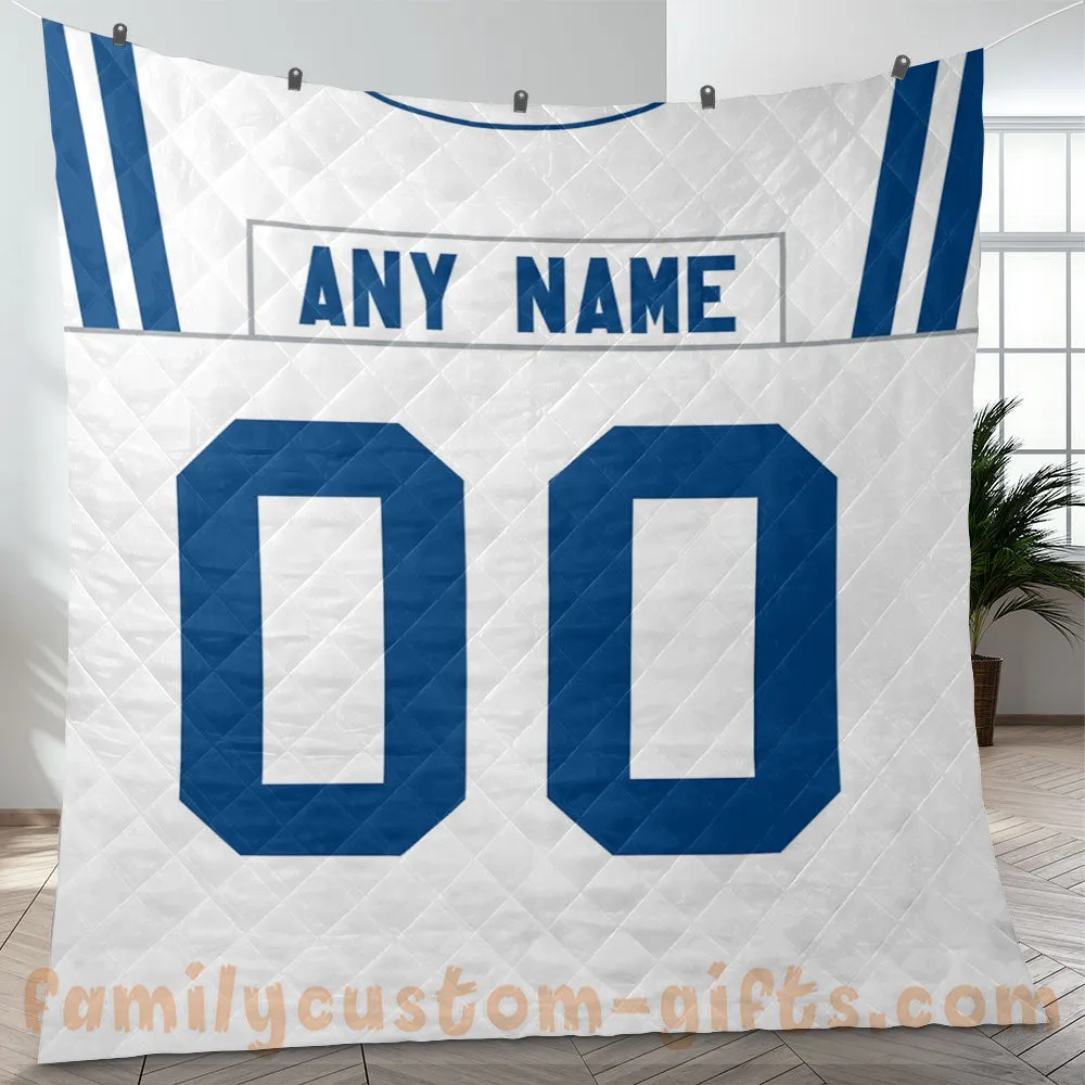 Custom Premium Quilt Blanket Indianapolis Jersey American Football Personalized Quilt Gifts for Her & Him
