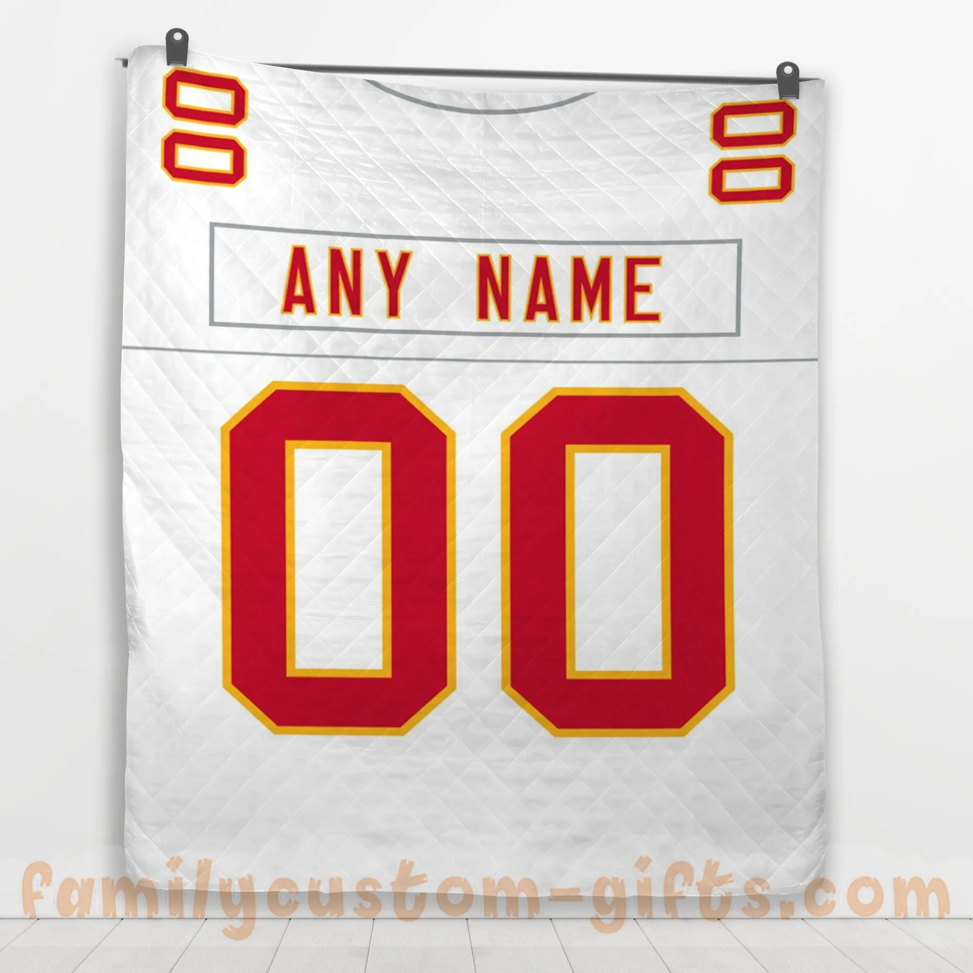 Custom Premium Quilt Blanket Kansas City Jersey American Football Personalized Quilt Gifts for Her & Him