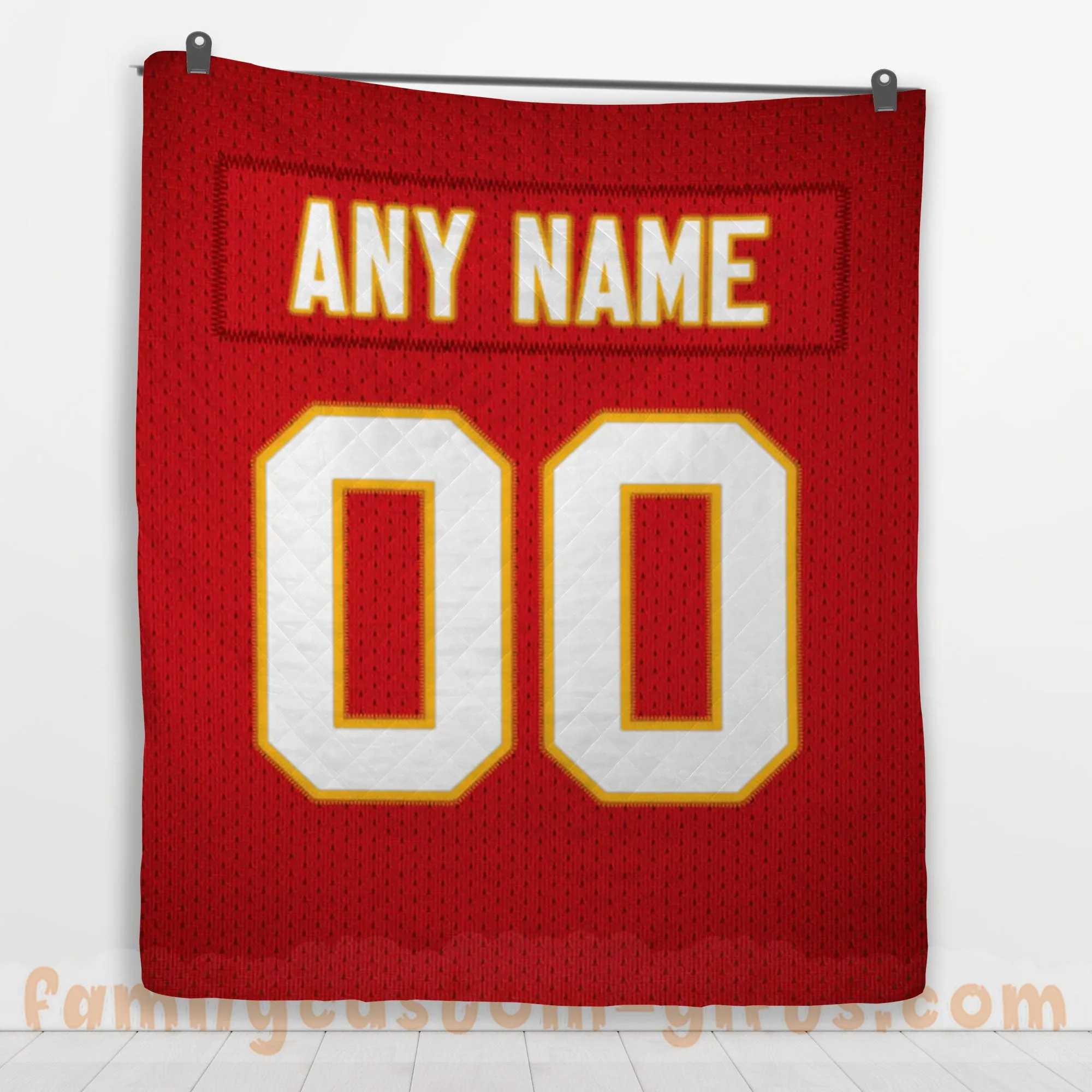 Custom Premium Quilt Blanket Kansas City Jersey American Football Personalized Quilt Gifts for Her & Him