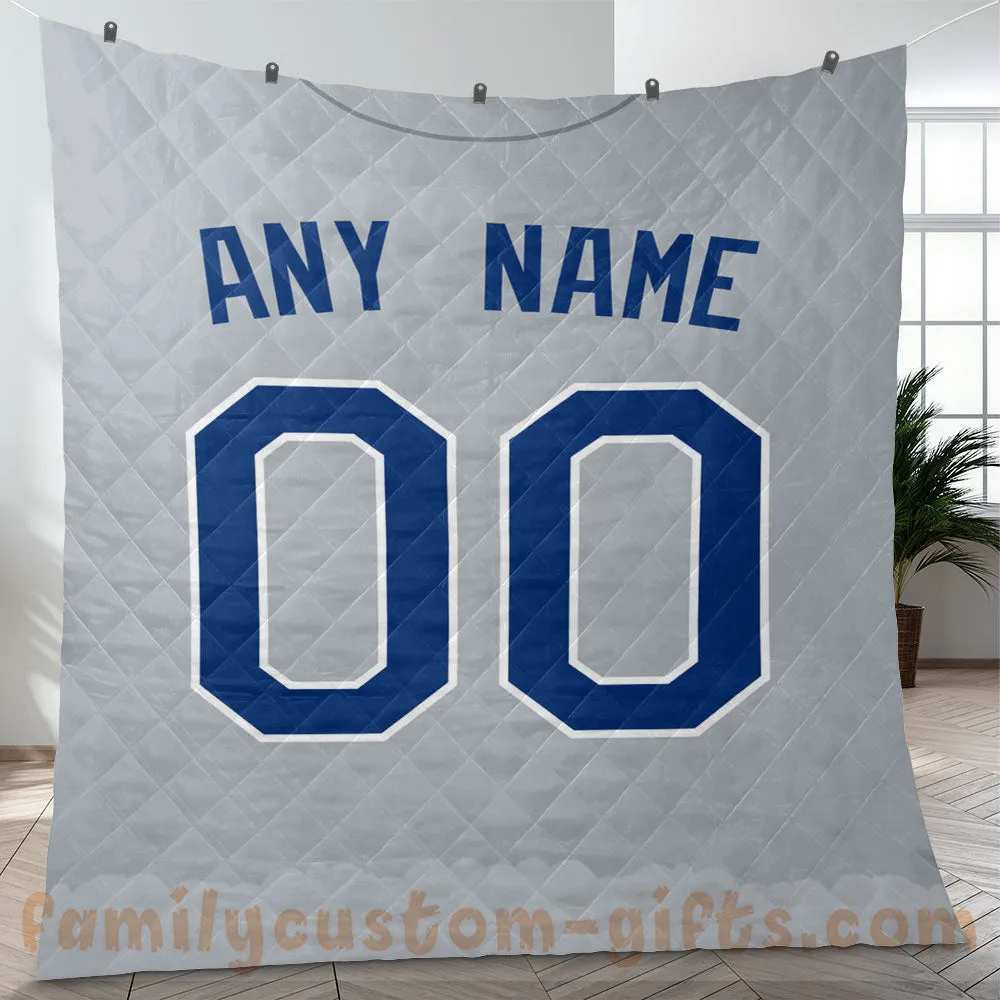 Custom Premium Quilt Blanket Kansas City Jersey Baseball Personalized Quilt Gifts for Her & Him