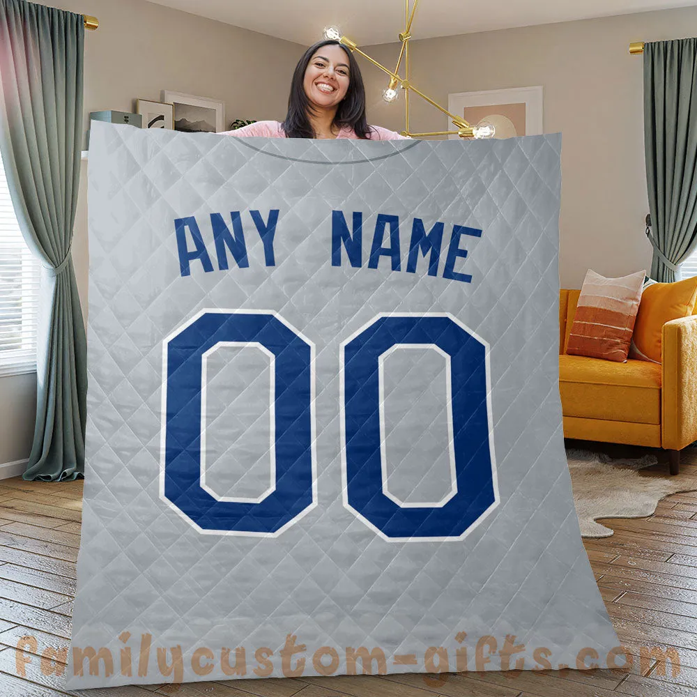 Custom Premium Quilt Blanket Kansas City Jersey Baseball Personalized Quilt Gifts for Her & Him