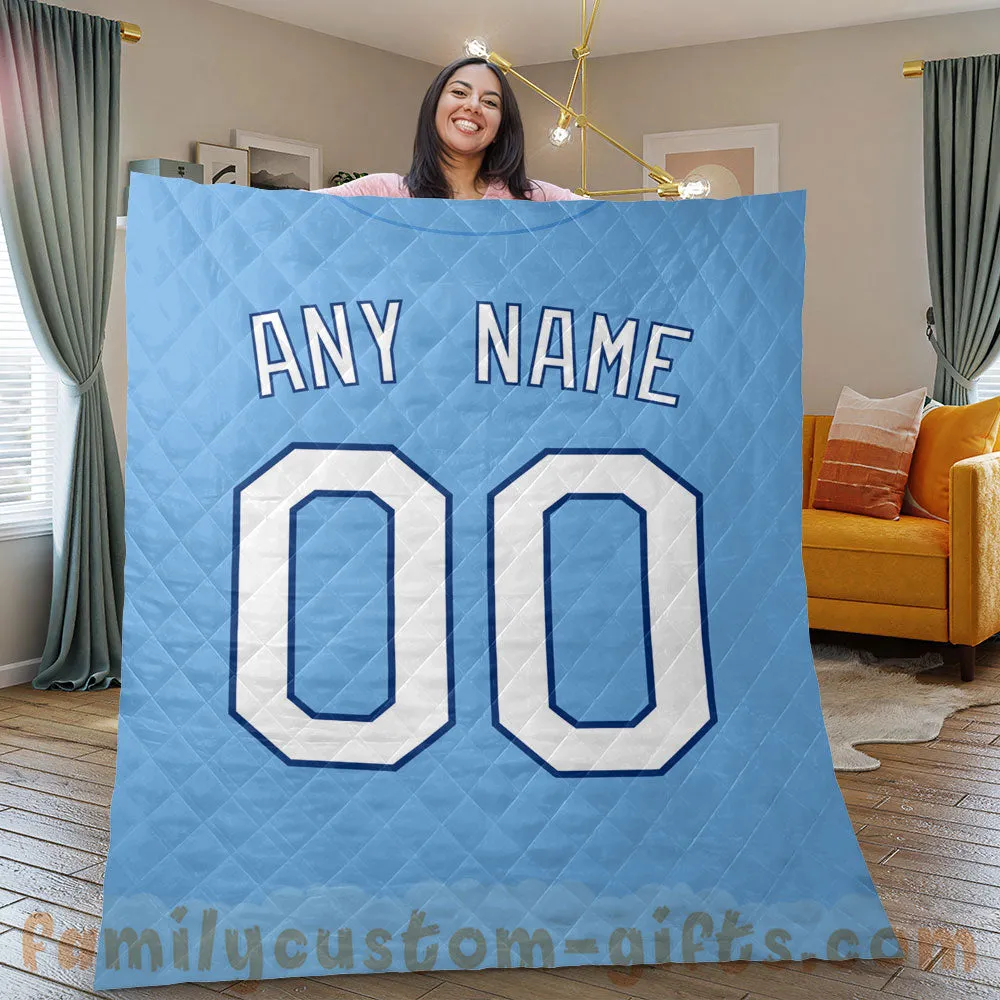 Custom Premium Quilt Blanket Kansas City Jersey Baseball Personalized Quilt Gifts for Her & Him