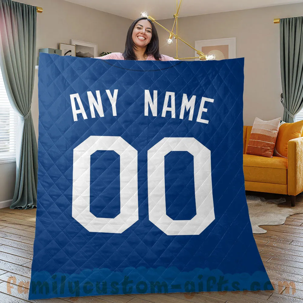 Custom Premium Quilt Blanket Los Angeles Jersey Baseball Personalized Quilt Gifts for Her & Him