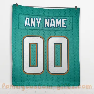 Custom Premium Quilt Blanket Miami Jersey American Football Personalized Quilt Gifts for Her & Him