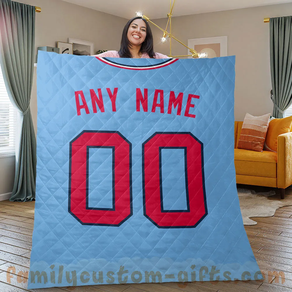 Custom Premium Quilt Blanket Minnesota Jersey Baseball Personalized Quilt Gifts for Her & Him