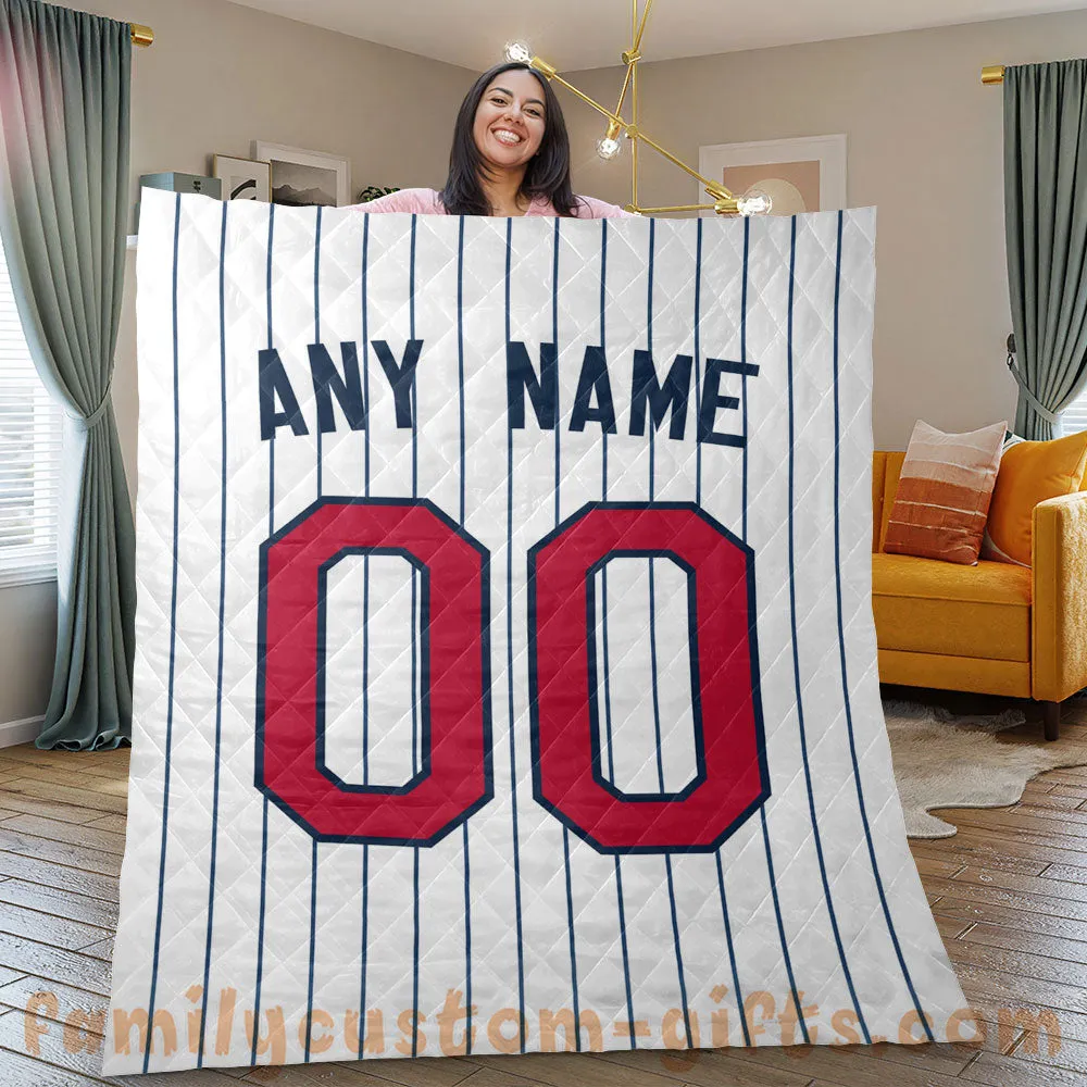 Custom Premium Quilt Blanket Minnesota Jersey Baseball Personalized Quilt Gifts for Her & Him