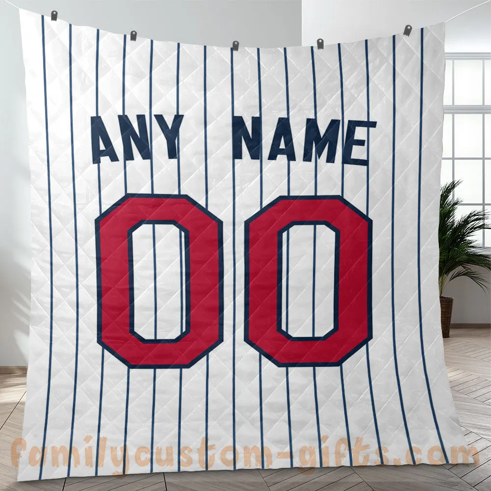 Custom Premium Quilt Blanket Minnesota Jersey Baseball Personalized Quilt Gifts for Her & Him