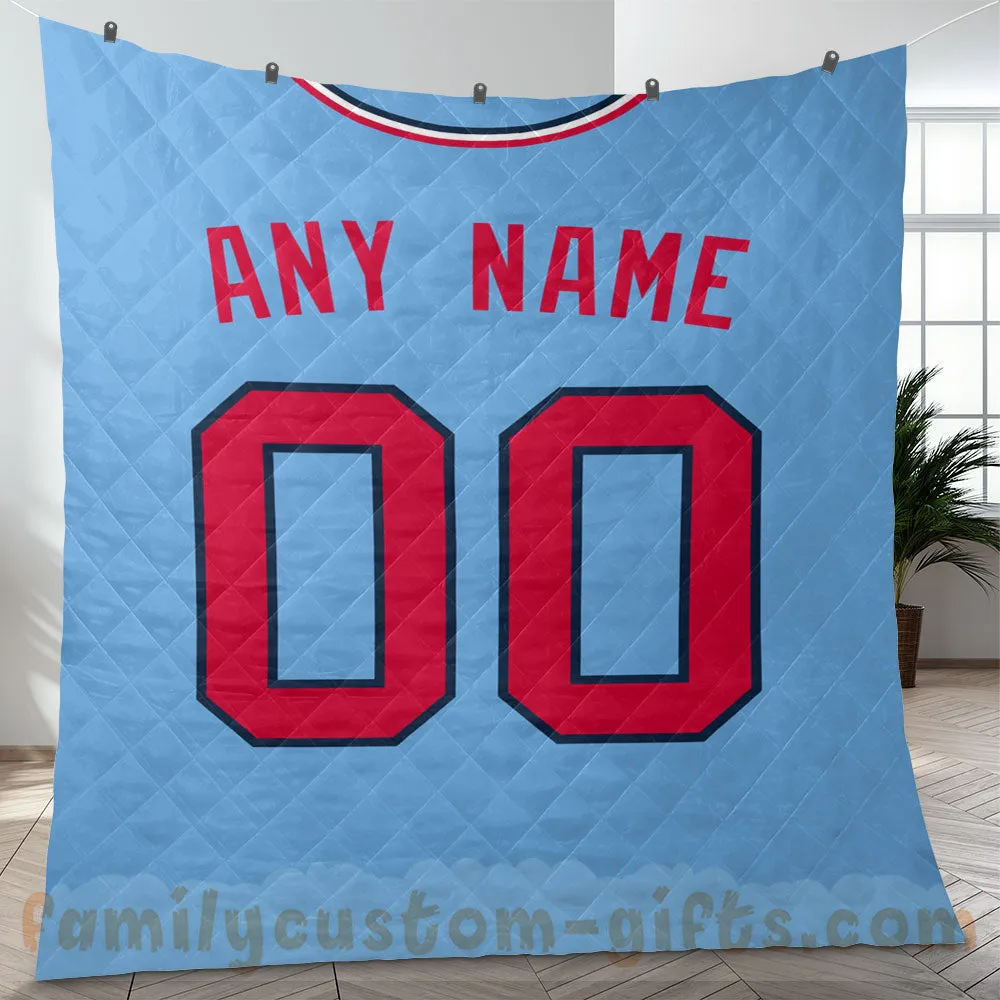 Custom Premium Quilt Blanket Minnesota Jersey Baseball Personalized Quilt Gifts for Her & Him
