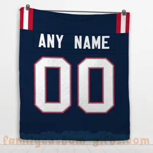 Custom Premium Quilt Blanket New England Jersey American Football Personalized Quilt Gifts for Her & Him