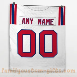 Custom Premium Quilt Blanket New England Jersey American Football Personalized Quilt Gifts for Her & Him