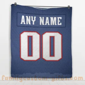 Custom Premium Quilt Blanket New England Jersey American Football Personalized Quilt Gifts for Her & Him