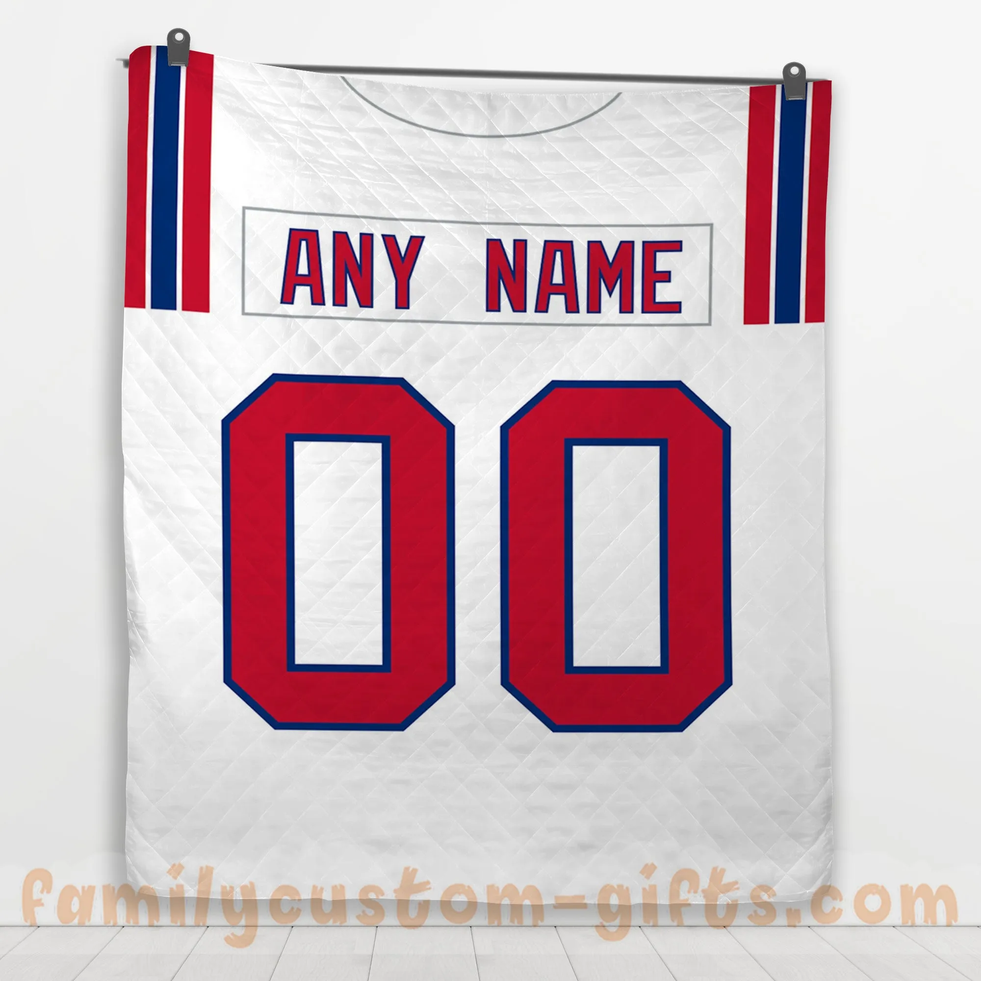 Custom Premium Quilt Blanket New England Jersey American Football Personalized Quilt Gifts for Her & Him
