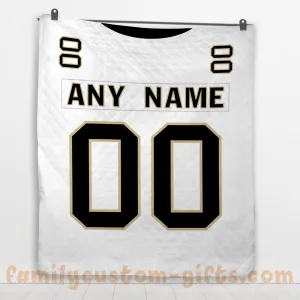 Custom Premium Quilt Blanket New Orleans Jersey American Football Personalized Quilt Gifts for Her & Him