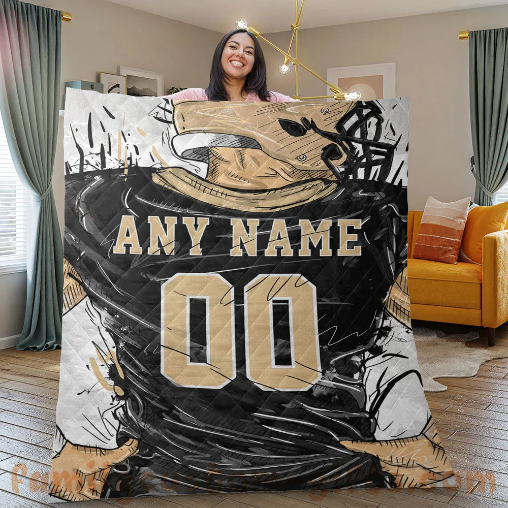 Custom Premium Quilt Blanket New Orleans Jersey American Football Personalized Quilt Gifts for Her & Him