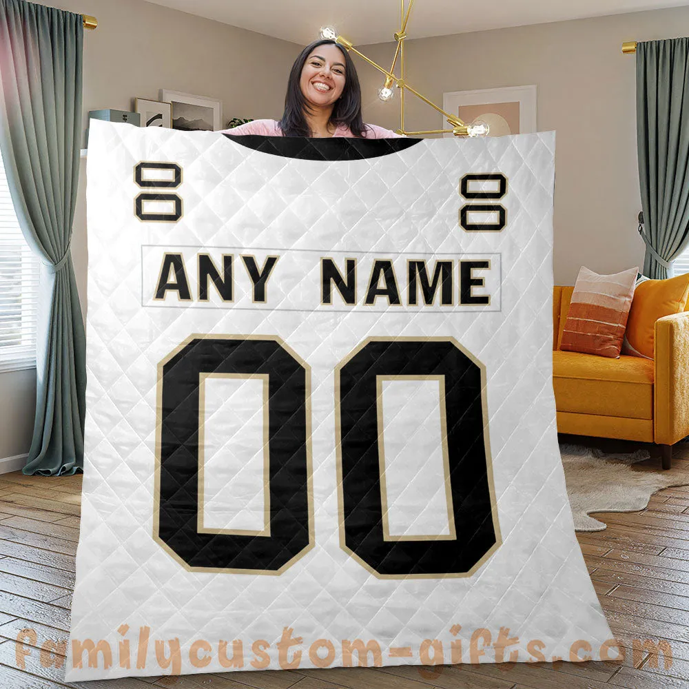 Custom Premium Quilt Blanket New Orleans Jersey American Football Personalized Quilt Gifts for Her & Him