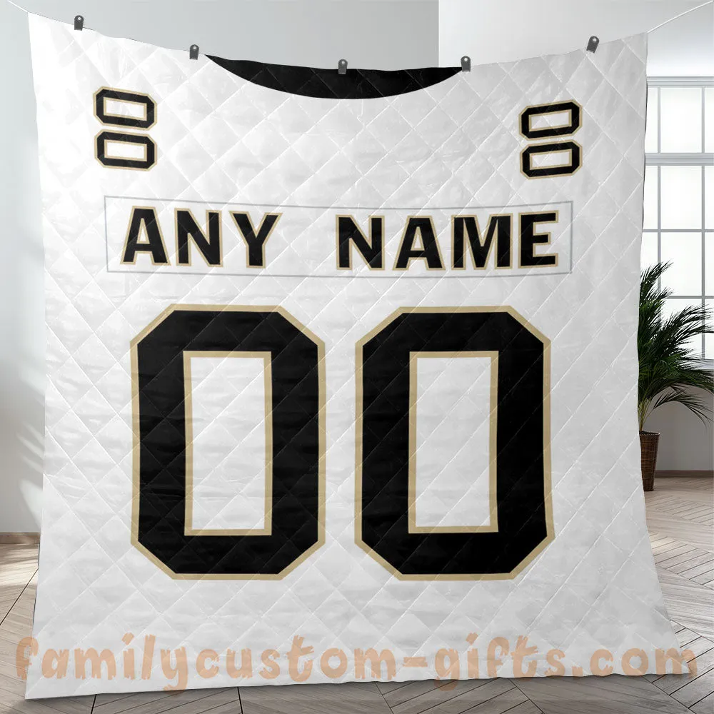 Custom Premium Quilt Blanket New Orleans Jersey American Football Personalized Quilt Gifts for Her & Him