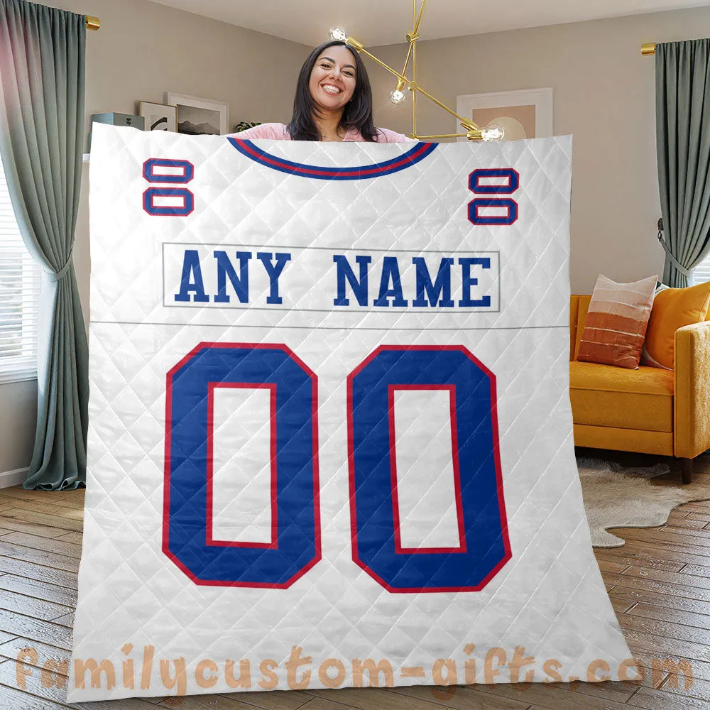 Custom Premium Quilt Blanket New York Jersey American Football Personalized Quilt Gifts for Her & Him