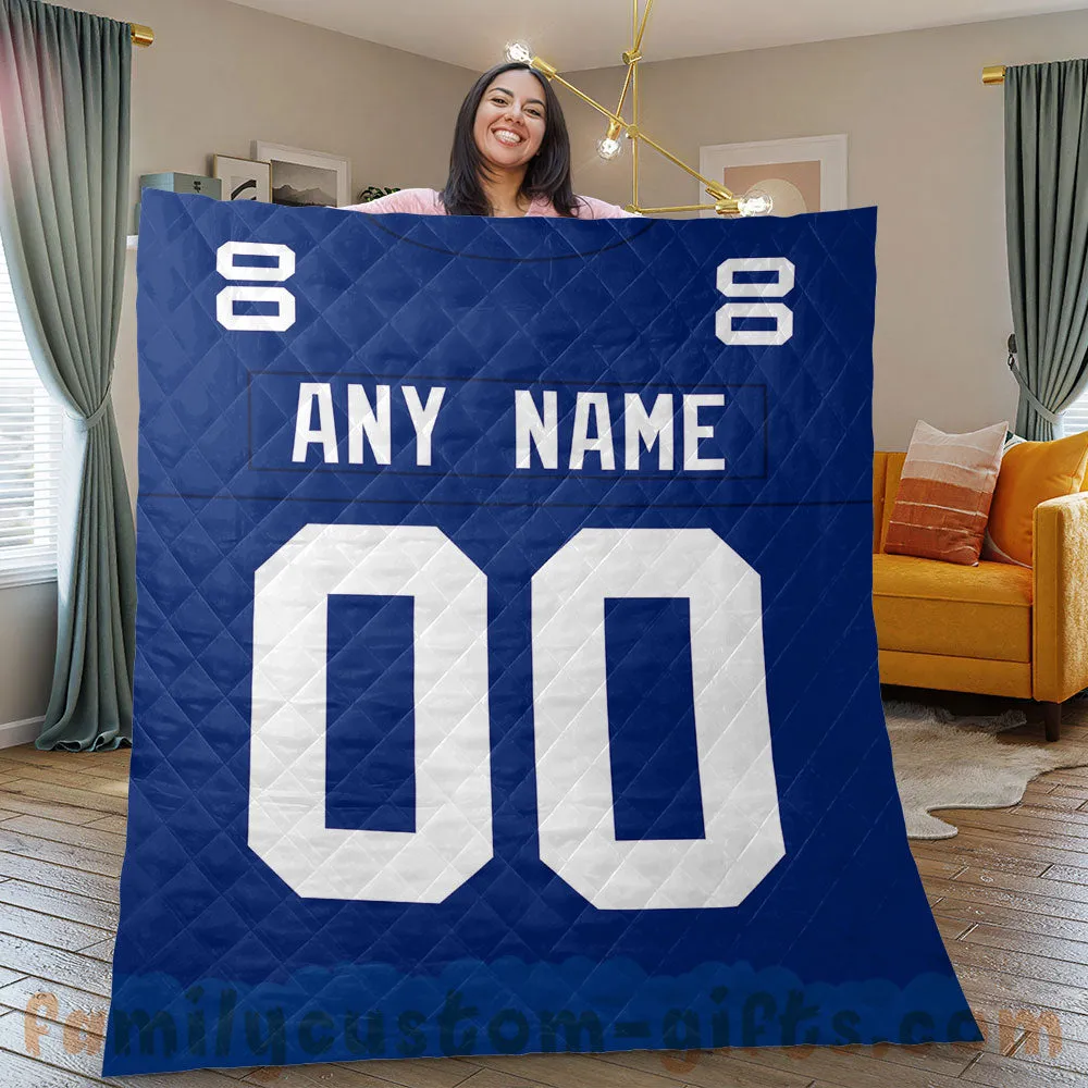 Custom Premium Quilt Blanket New York Jersey American Football Personalized Quilt Gifts for Her & Him