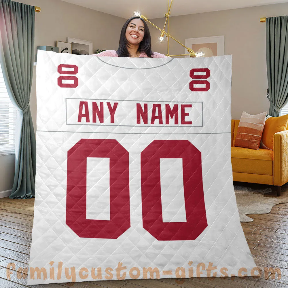 Custom Premium Quilt Blanket New York  Jersey American Football Personalized Quilt Gifts for Her & Him