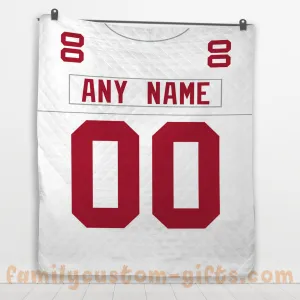 Custom Premium Quilt Blanket New York  Jersey American Football Personalized Quilt Gifts for Her & Him