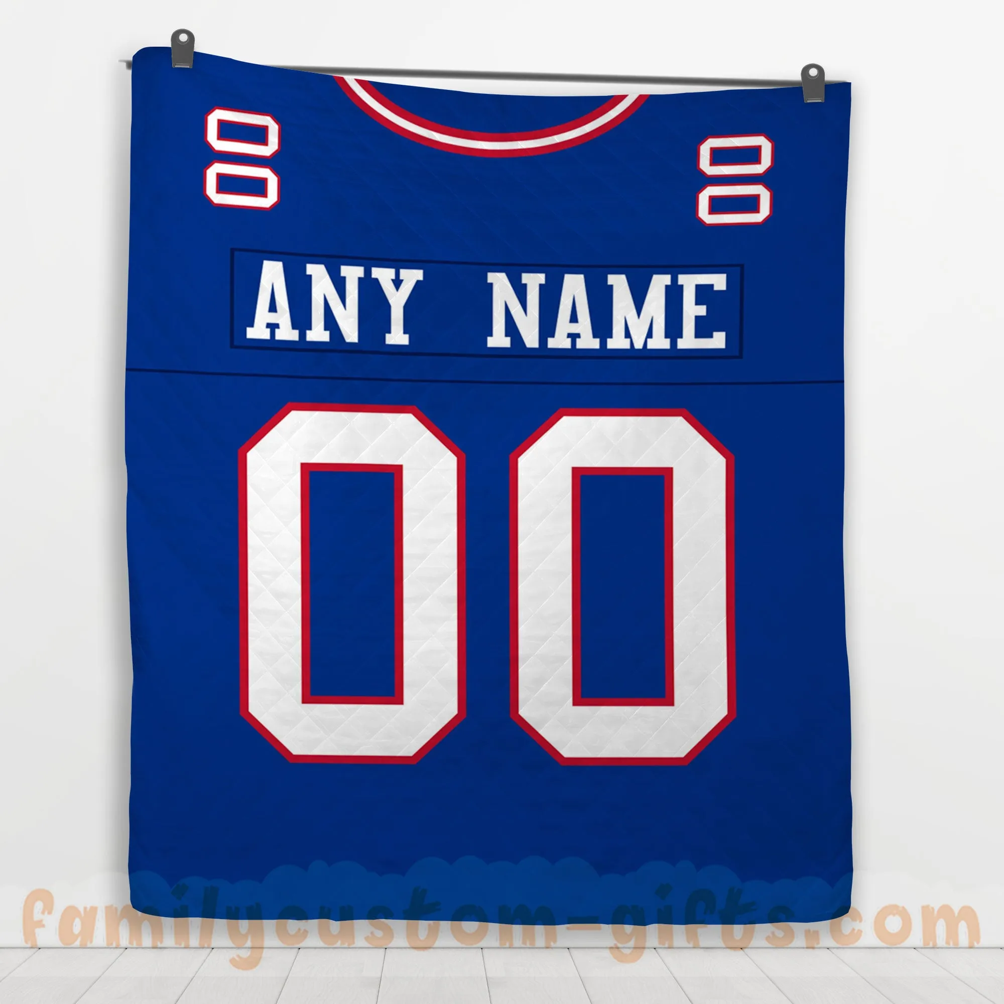 Custom Premium Quilt Blanket New York Jersey American Football Personalized Quilt Gifts for Her & Him