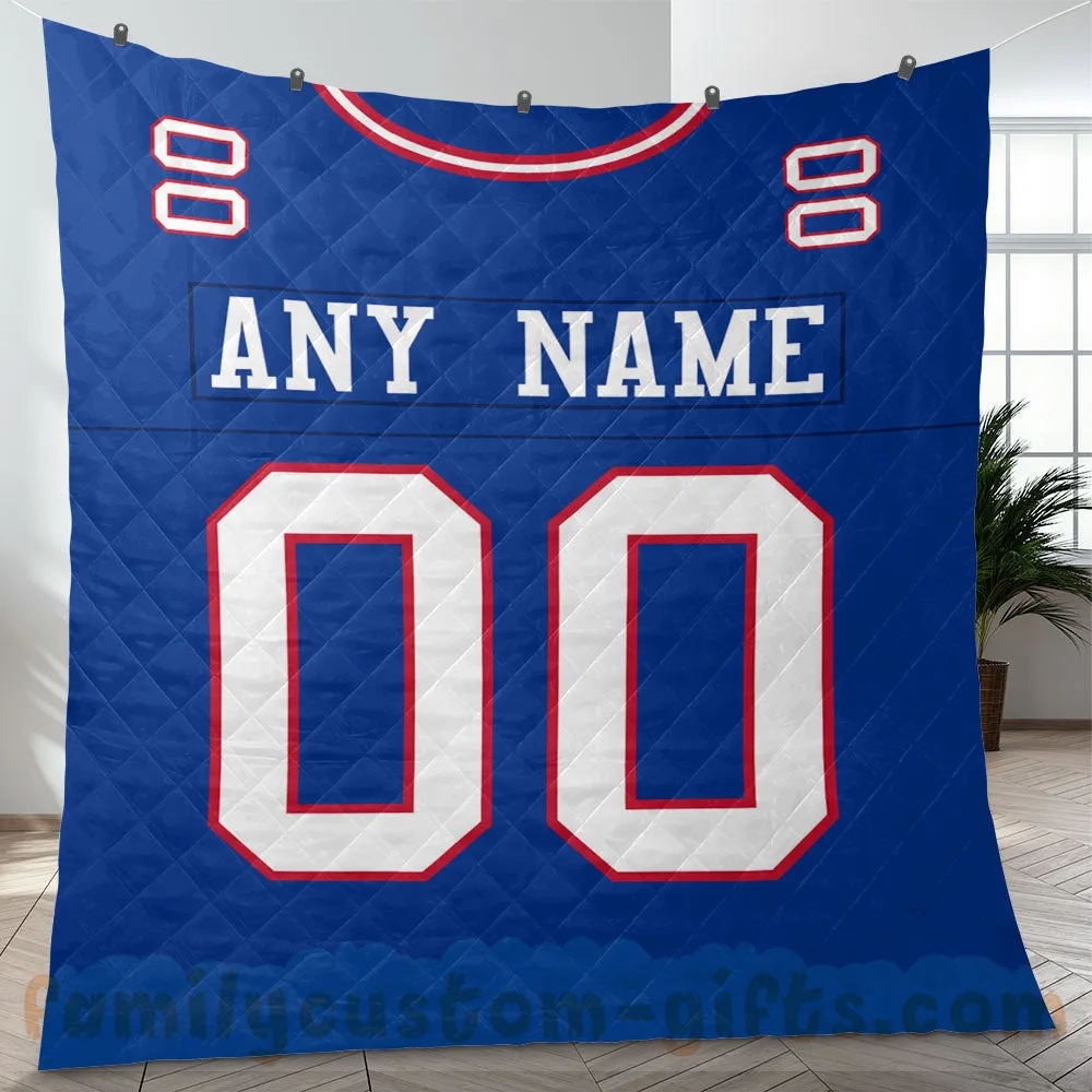 Custom Premium Quilt Blanket New York Jersey American Football Personalized Quilt Gifts for Her & Him