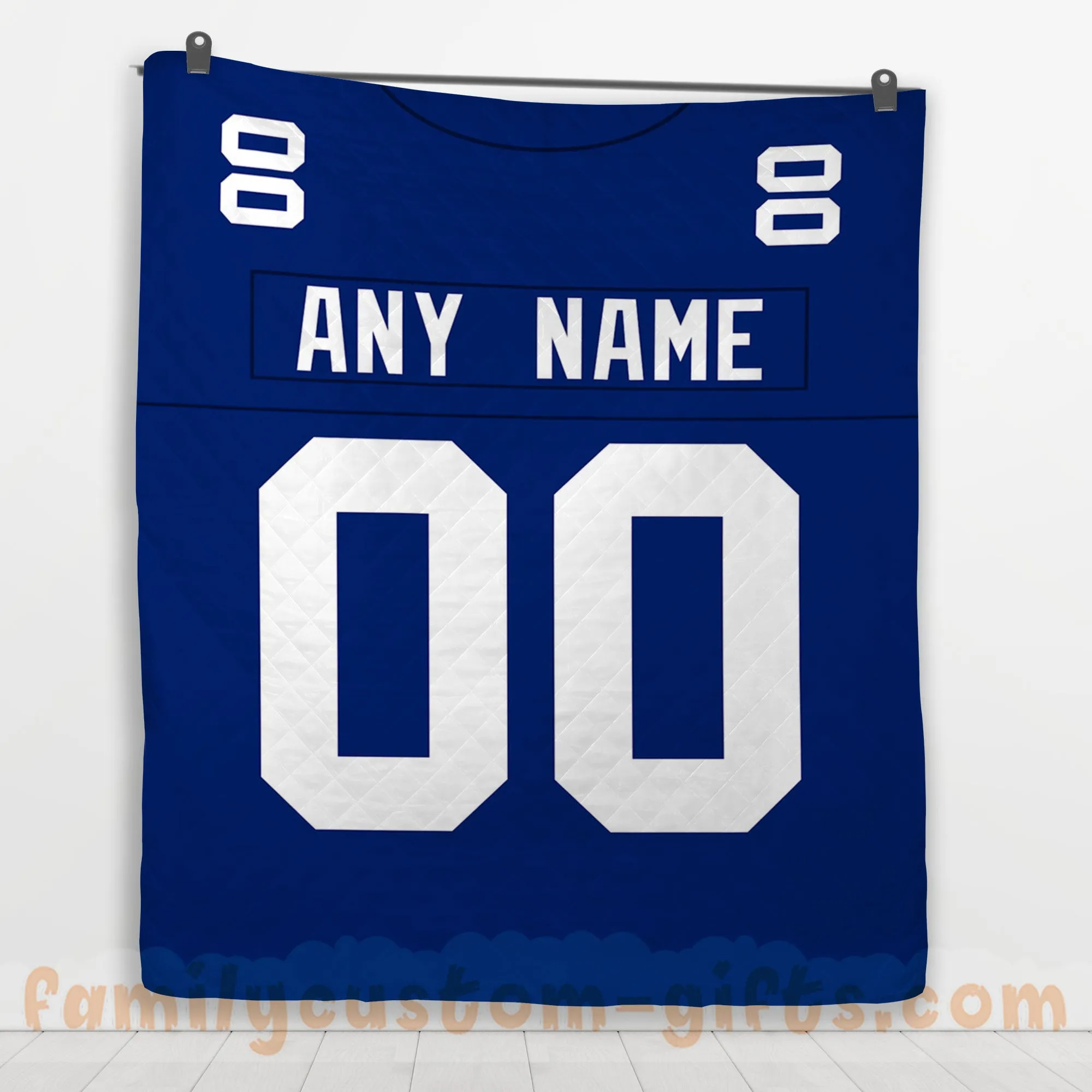 Custom Premium Quilt Blanket New York Jersey American Football Personalized Quilt Gifts for Her & Him