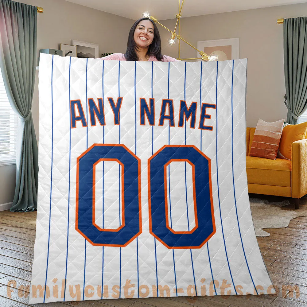 Custom Premium Quilt Blanket New York Jersey Baseball Personalized Quilt Gifts for Her & Him