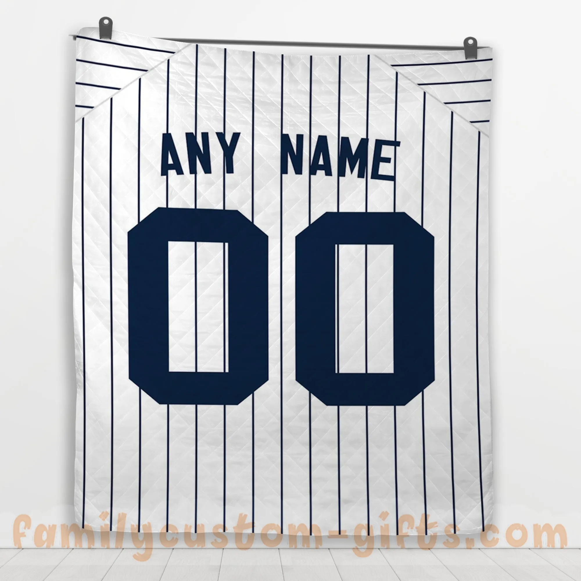 Custom Premium Quilt Blanket New York Jersey Baseball Personalized Quilt Gifts for Her & Him