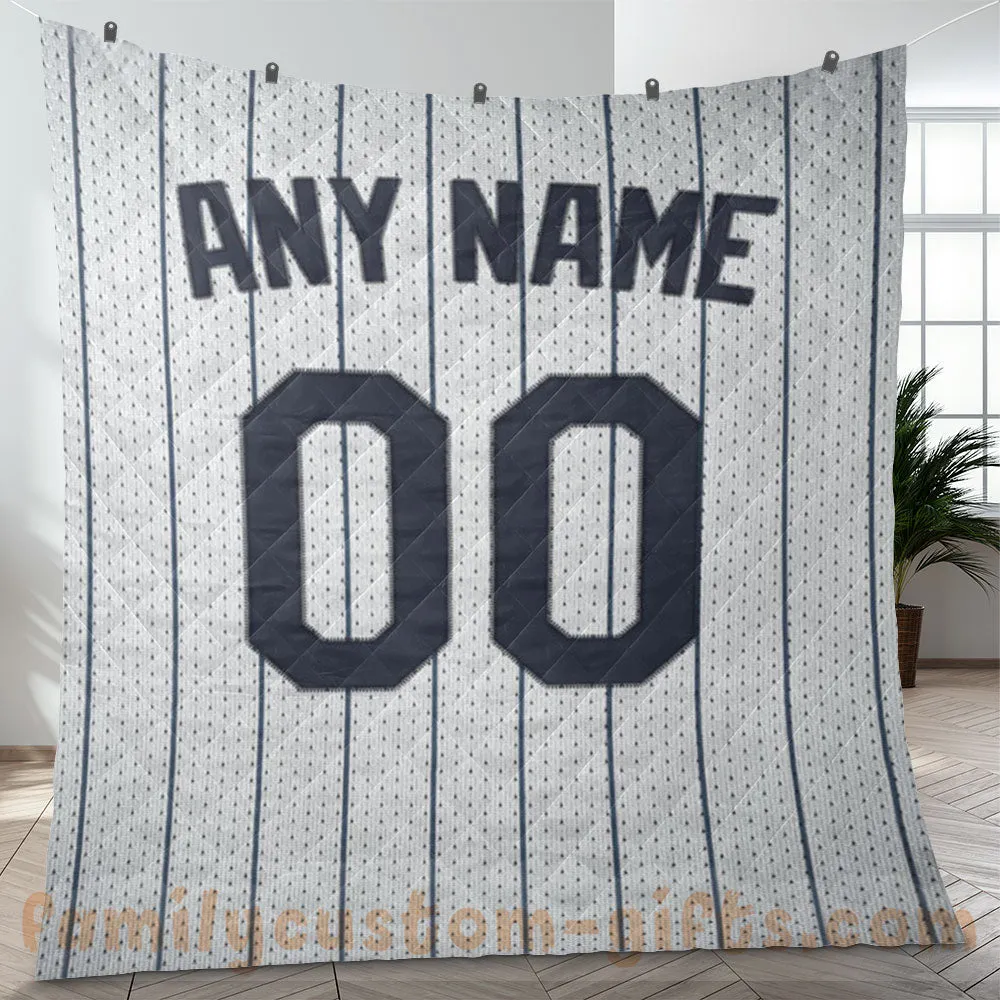 Custom Premium Quilt Blanket New York Jersey Baseball Personalized Quilt Gifts for Her & Him