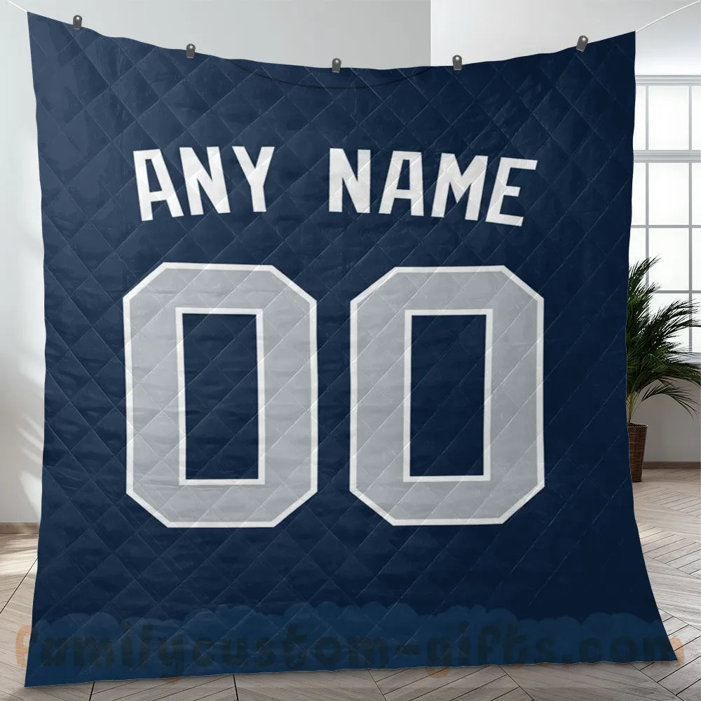 Custom Premium Quilt Blanket New York Jersey Baseball Personalized Quilt Gifts for Her & Him