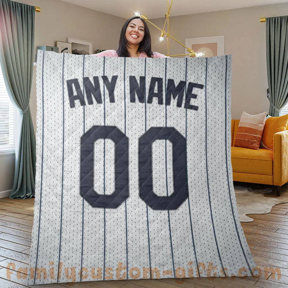 Custom Premium Quilt Blanket New York Jersey Baseball Personalized Quilt Gifts for Her & Him