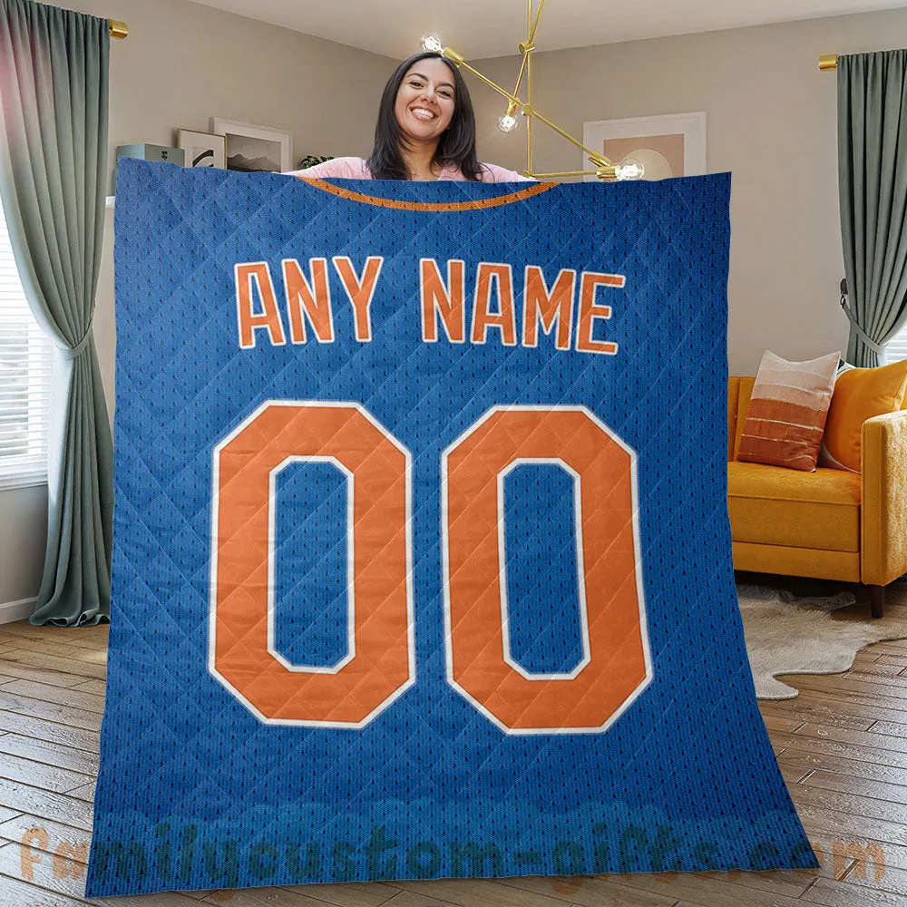 Custom Premium Quilt Blanket New York Jersey Baseball Personalized Quilt Gifts for Her & Him