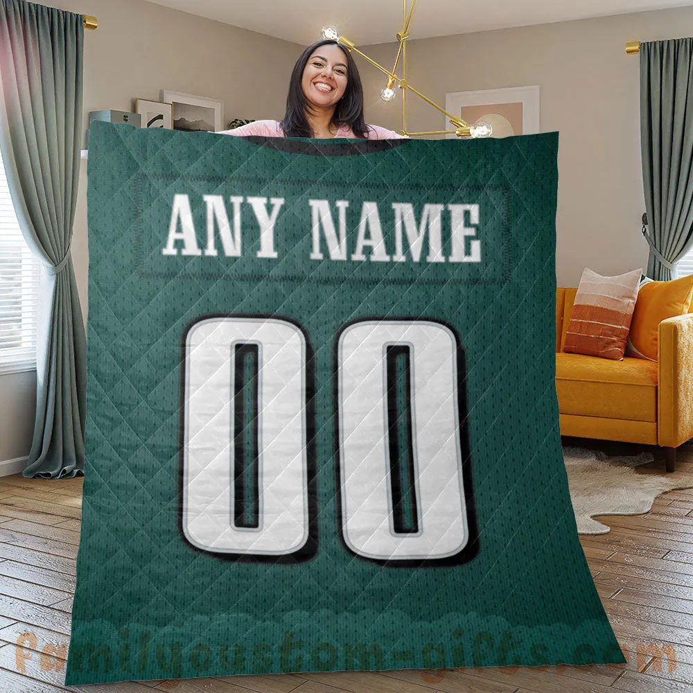 Custom Premium Quilt Blanket Philadelphia Jersey American Football Personalized Quilt Gifts for Her & Him