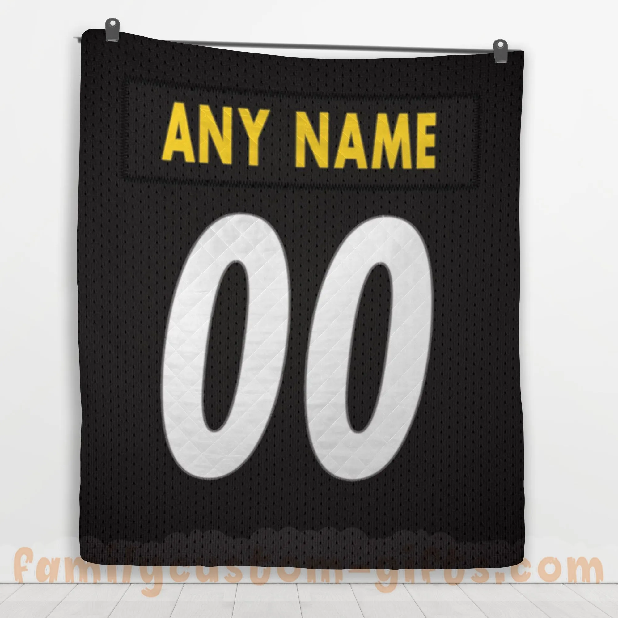 Custom Premium Quilt Blanket Pittsburgh Jersey American Football Personalized Quilt Gifts for Her & Him
