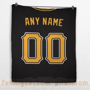 Custom Premium Quilt Blanket Pittsburgh Jersey Baseball Personalized Quilt Gifts for Her & Him