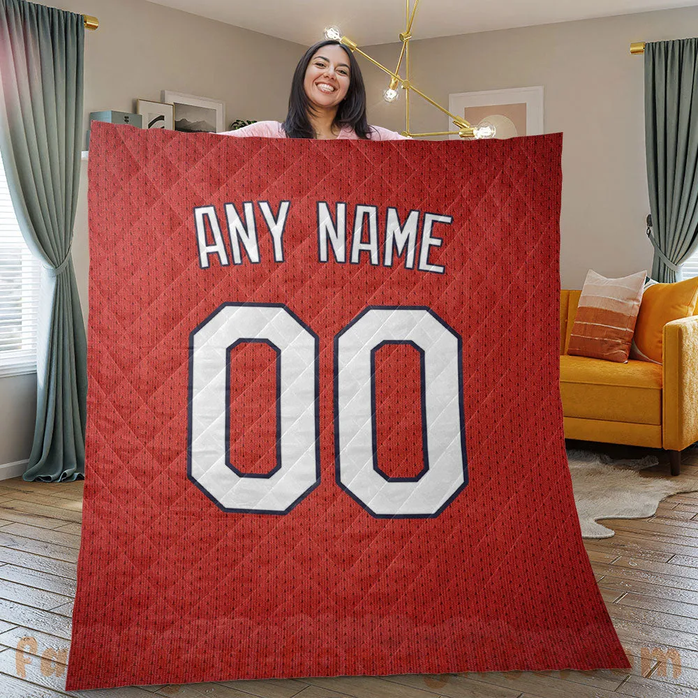 Custom Premium Quilt Blanket St. Louis Jersey Baseball Personalized Quilt Gifts for Her & Him